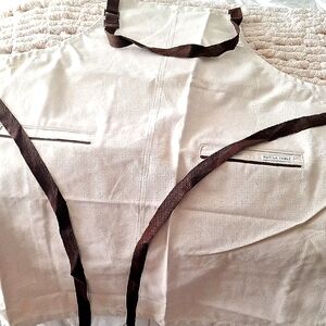 NWOT Sur La Table Heavy Duty Canvas Cream Kitchen Apron with Brown Accents